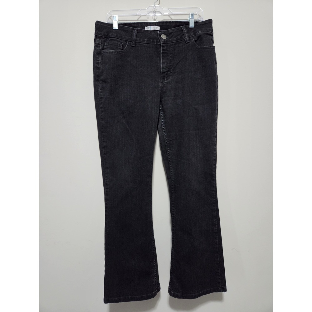 Riders by Lee Womens Mid Rise Bootcut Jeans Black Denim Petite Size‎ 14P 130M480